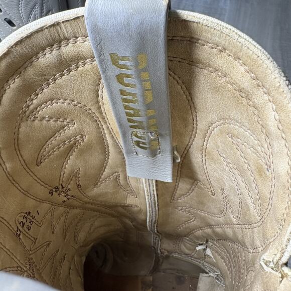 Durango Mens 9D Leather Cowboy Boots Ostrich Pointed Toe Gray Made In USA - Picture 8 of 11